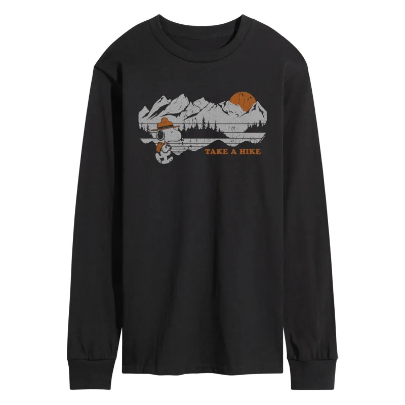 Peanuts - Take A Hike - Men's Long Sleeve Graphic T-Shirt sold by Zulily