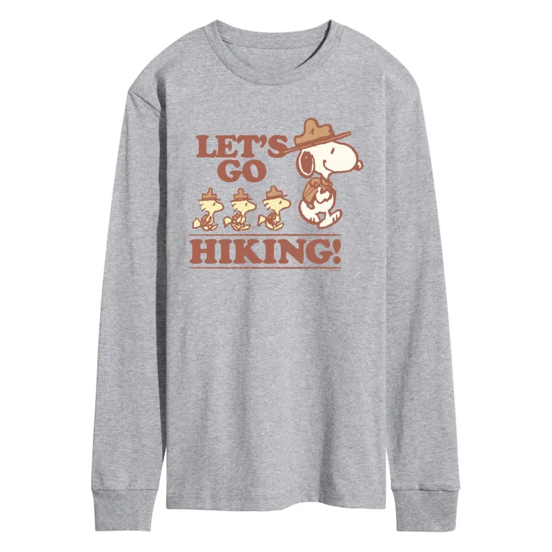 Peanuts - Lets Go Hiking - Men's Long Sleeve Graphic T-Shirt sold by Zulily