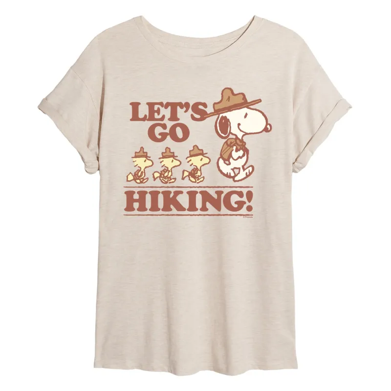 Peanuts - Lets Go Hiking - Women's Oversized Graphic T-Shirt sold by Zulily