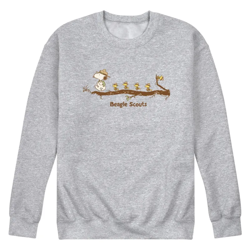Peanuts - Beagle Scouts - Men's Long Sleeve Crew Fleece Sweatshirt sold by Zulily