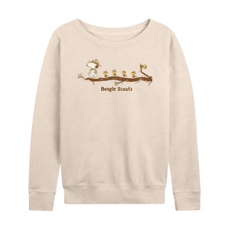 Peanuts - Beagle Scouts - Women's French Terry Long Sleeve Pullover sold by Zulily