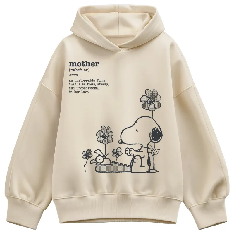 Peanuts - Snoopy Mom Definition - Women's Oversized Fleece Hoodie Sweatshirt sold by Zulily
