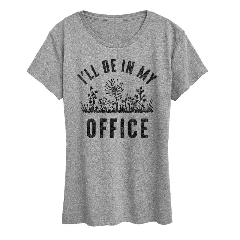 Instant Message - Ill Be In My Office - Women's Short Sleeve Graphic T-Shirt sold by Zulily