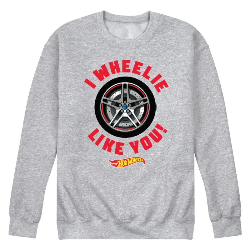 Hot Wheels - Valentine's I Wheelie Like You - Men's Crew Neck Fleece Pullover sold by Zulily