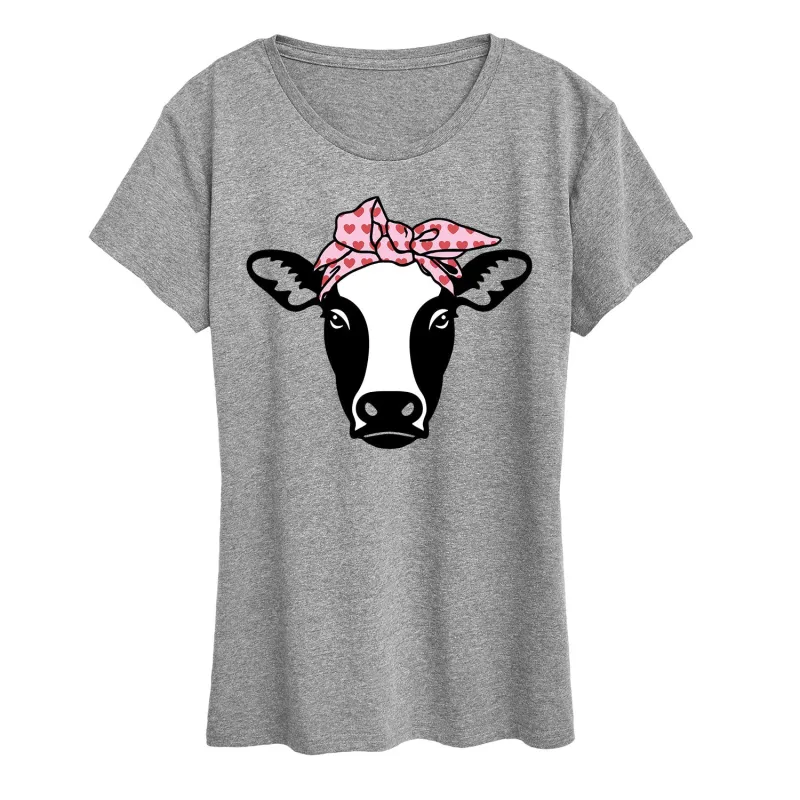 Instant Message - Cow Heart Bandana - Women's Short Sleeve Graphic T-Shirt sold by Zulily