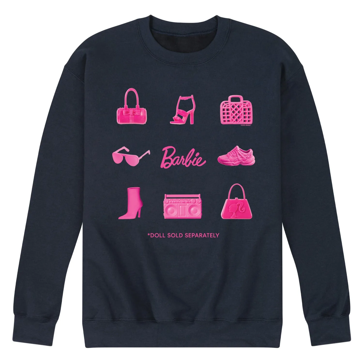Barbie - Iconic Purse, Shoes, Sunglasses, & Boombox - Doll Sold Separately - Men's Crew Neck Fleece Pullover sold by Zulily product image thumbnail 2
