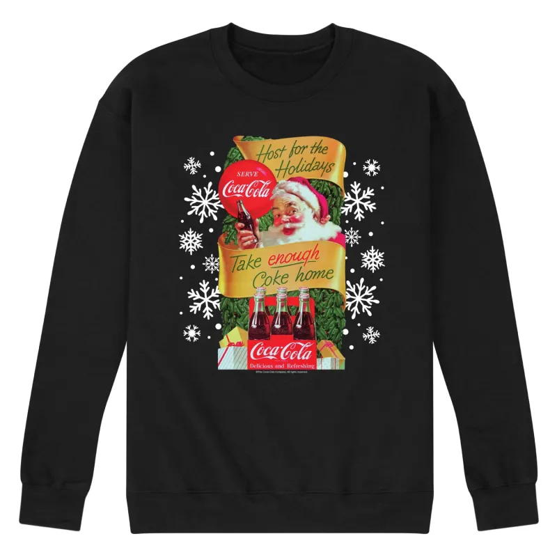 Coca-Cola - Host the Holidays - Men's Long Sleeve Crew Fleece Sweatshirt made by Coca-Cola