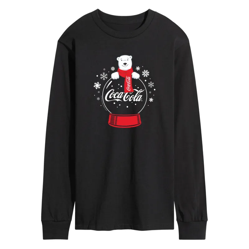 Coca-Cola - Polar Bear Snowglobe - Men's Long Sleeve Graphic T-shirt sold by Zulily