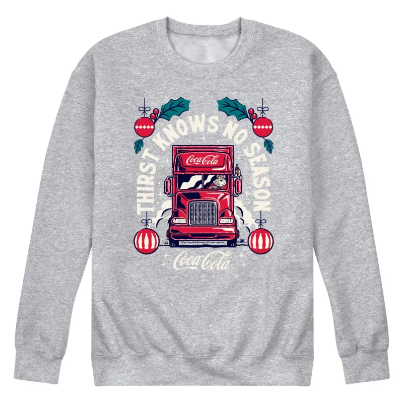 Coca-Cola - Thirst Knows No Season - Men's Long Sleeve Crew Fleece Sweatshirt made by Coca-Cola
