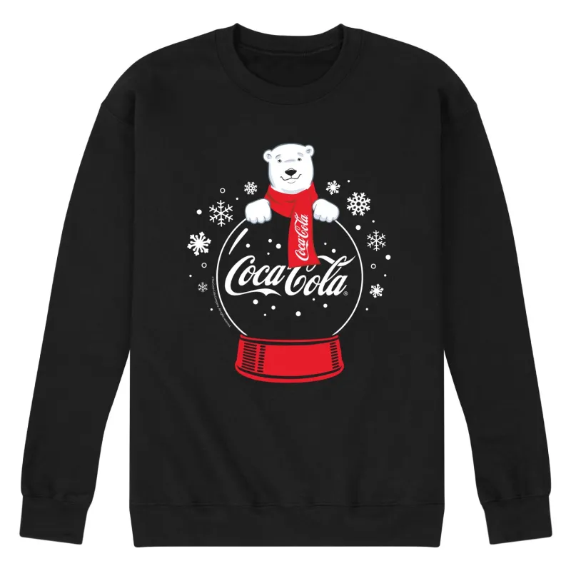 Coca-Cola - Polar Bear Snowglobe - Men's Long Sleeve Crew Fleece Sweatshirt made by Coca-Cola