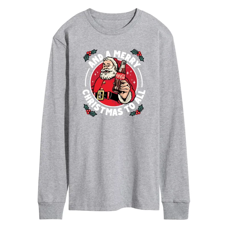 Coca-Cola - And a Merry Christmas to All - Men's Long Sleeve Graphic T-shirt made by Coca-Cola