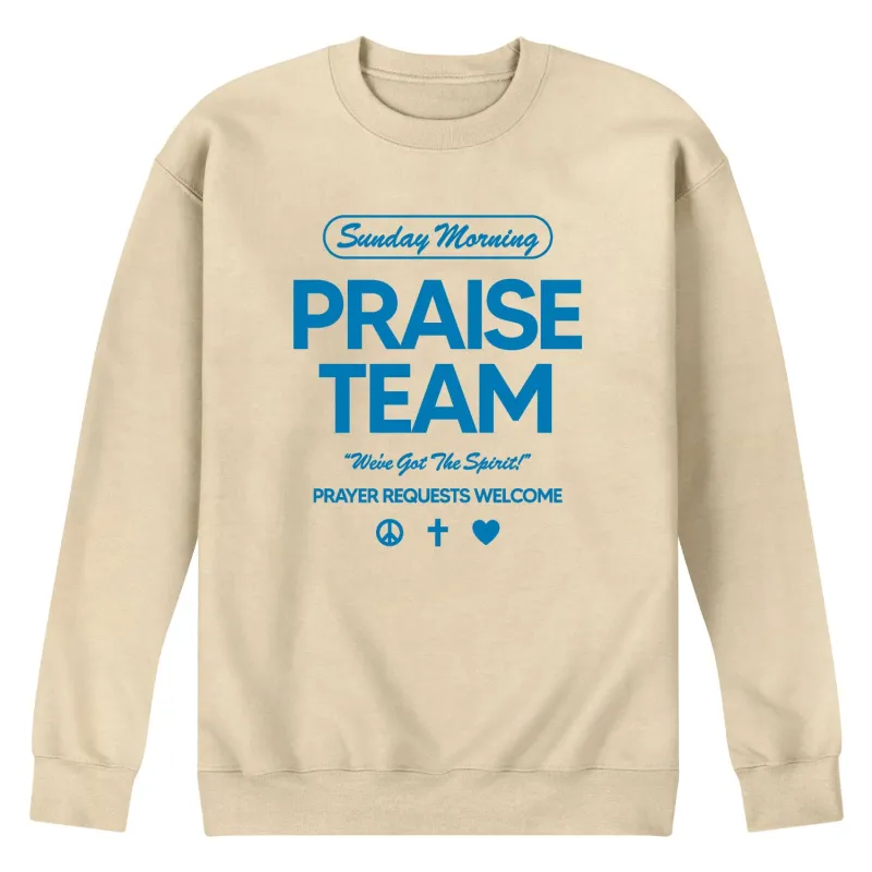 Instant Message - Sunday Morning Praise Team - Men's Long Sleeve Crew Fleece Sweatshirt sold by Zulily