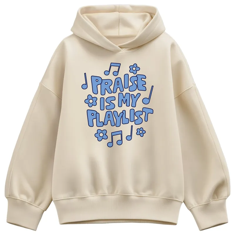 Instant Message - Praise Is My Playlist - Ladies Fleece Oversized Hoodie Sweatshirt sold by Zulily