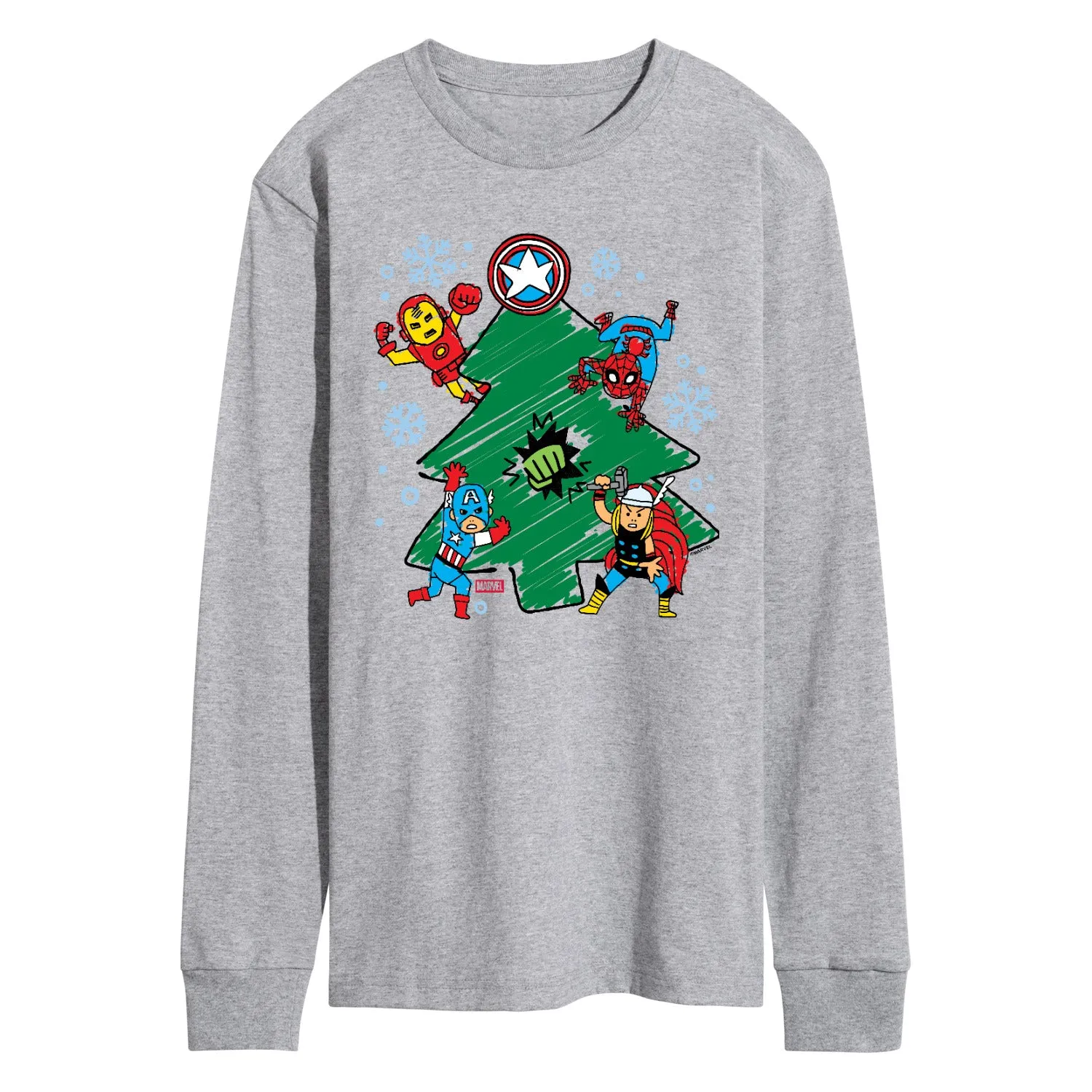 Marvel - Xmas Sketch - Men's Long Sleeve Graphic T-Shirt sold by Zulily