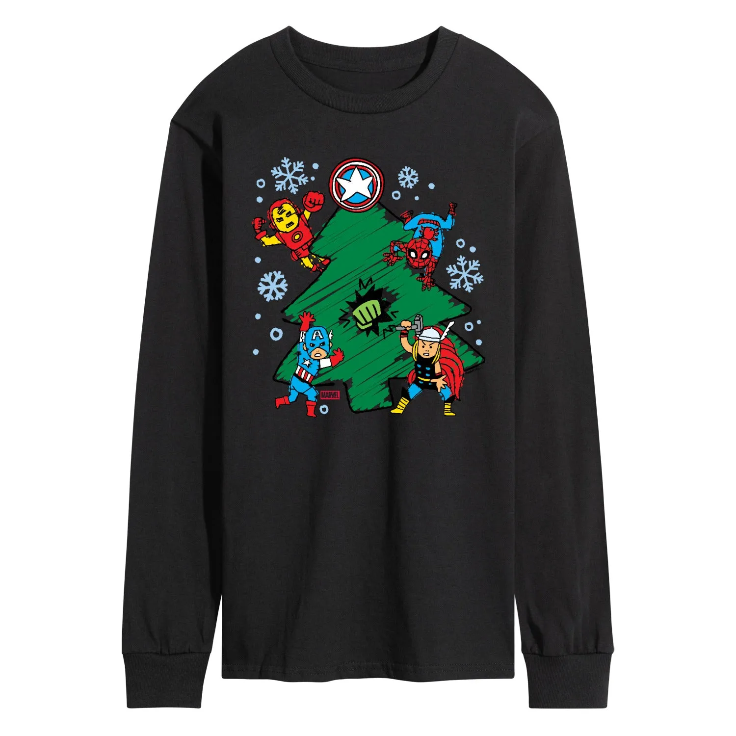 Marvel - Xmas Sketch - Men's Long Sleeve Graphic T-Shirt sold by Zulily product image thumbnail 2