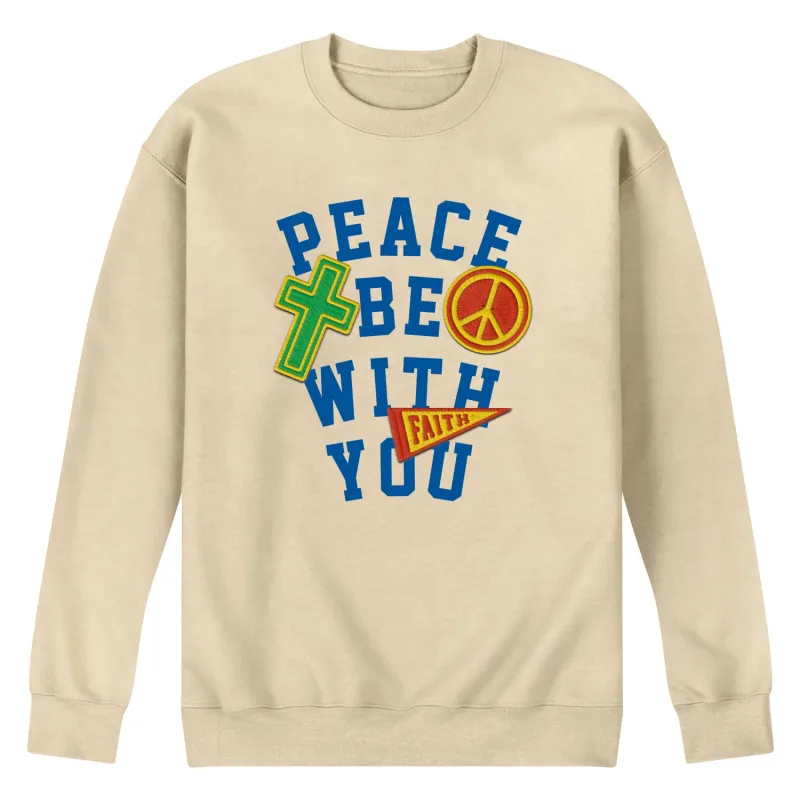Instant Message - Peace Be With You - Men's Long Sleeve Crew Fleece Sweatshirt sold by Zulily