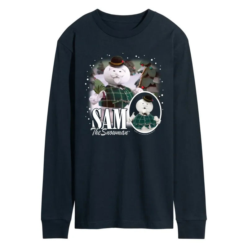 Rudolph - Sam The Snowman Bootleg - Men's Long Sleeve Graphic T-Shirt made by Zulily