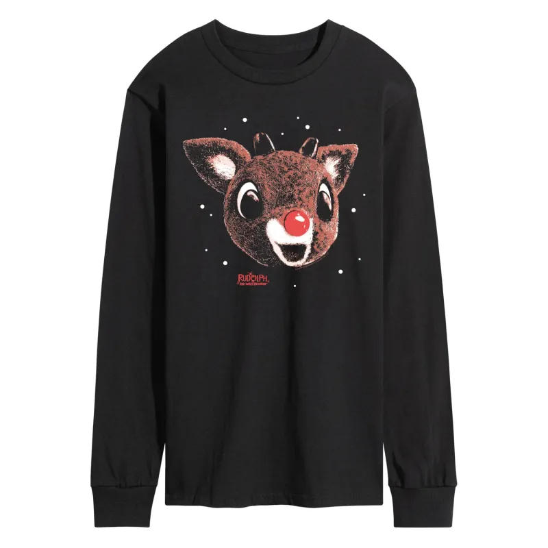 Rudolph - Rudolph Portrait - Men's Long Sleeve Graphic T-Shirt sold by Zulily