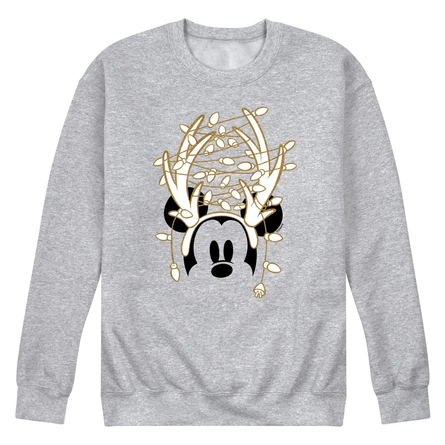 Disney - Mickey Antlers Gold Glitter - Men's Crew Fleece Sweatshirt Sweatshirt sold by Zulily