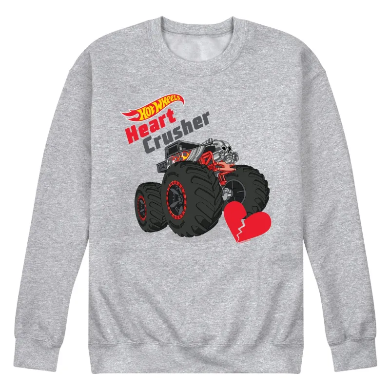 Hot Wheels - Valentine's Heart Crusher - Men's Crew Neck Fleece Pullover sold by Zulily