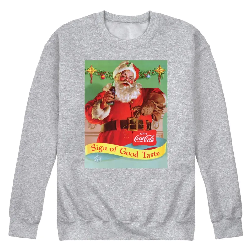 Coca-Cola - Sign of Good Taste - Men's Long Sleeve Crew Fleece Sweatshirt sold by Zulily