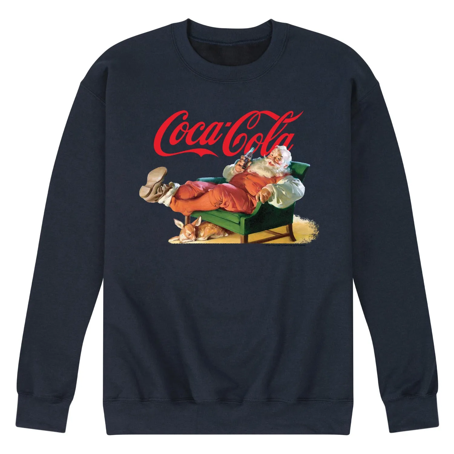 Coca-Cola - Santa Coke - Men's Long Sleeve Crew Fleece Sweatshirt sold by Zulily product image thumbnail 3