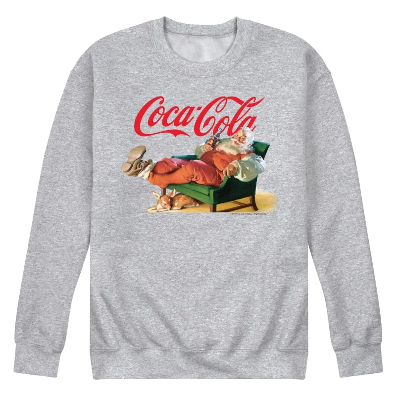 Coca-Cola - Santa Coke - Men's Long Sleeve Crew Fleece Sweatshirt made by Coca-Cola