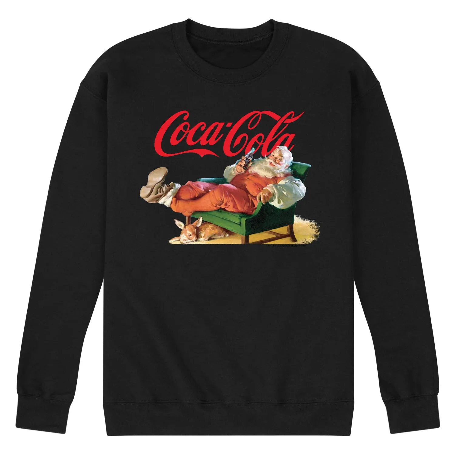 Coca-Cola - Santa Coke - Men's Long Sleeve Crew Fleece Sweatshirt sold by Zulily product image thumbnail 2