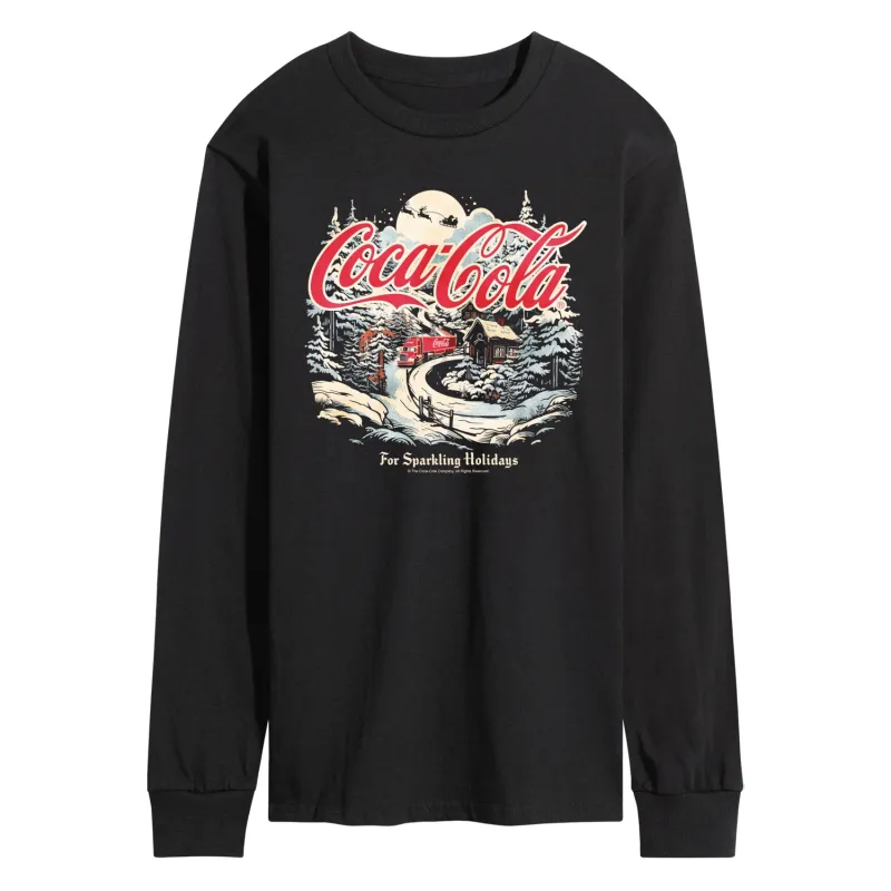 Coca-Cola - For Sparkling Holidays - Men's Long Sleeve Graphic T-shirt sold by Zulily