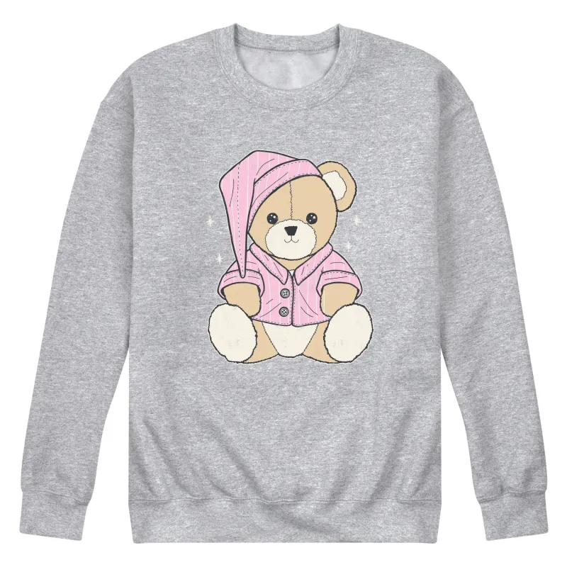 Instant Message - Teddy Bear In PJs - Men's Long Sleeve Crew Fleece Sweatshirt sold by Zulily