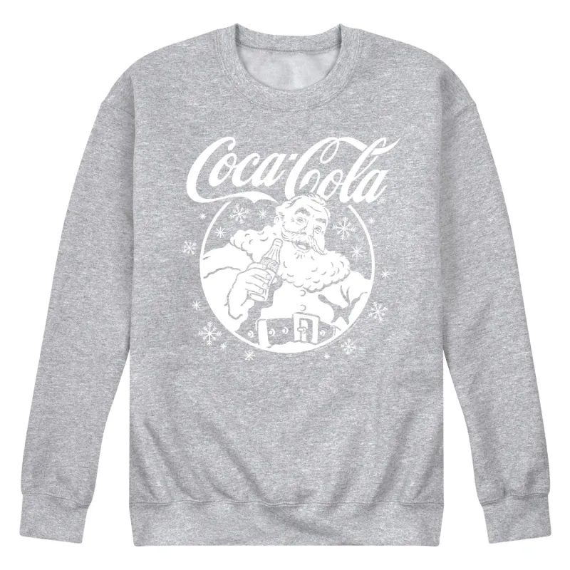 Coca-Cola - Santa Circle - Men's Long Sleeve Crew Fleece Sweatshirt sold by Zulily