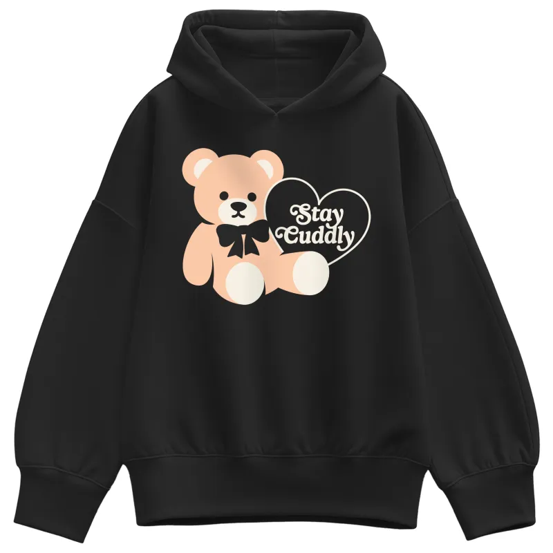 Instant Message - Stay Cuddly Bear - Ladies Oversized Fleece Hoodie Sweatshirt sold by Zulily