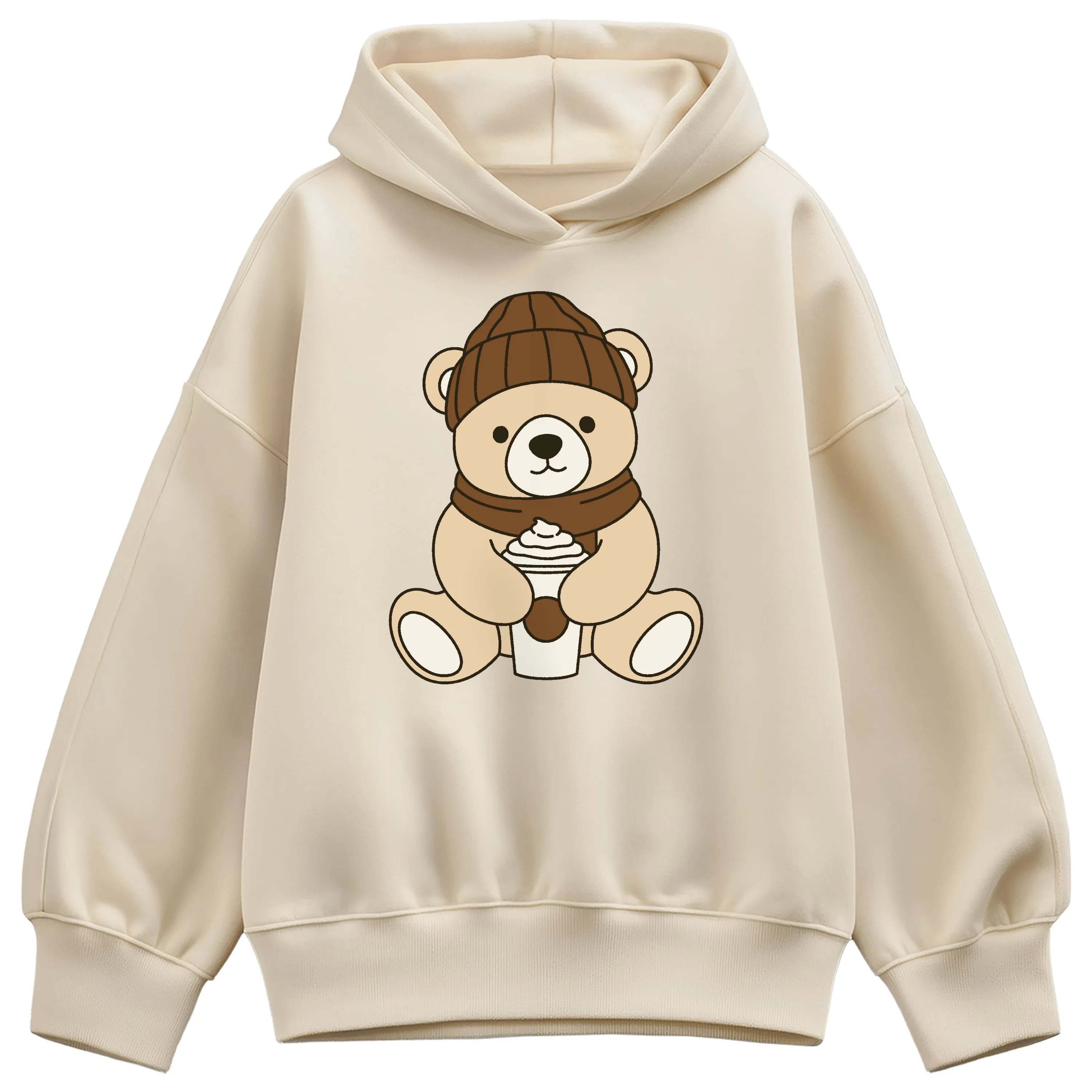Instant Message - Coffee Bear - Ladies Oversized Fleece Hoodie Sweatshirt sold by Zulily product image thumbnail 2
