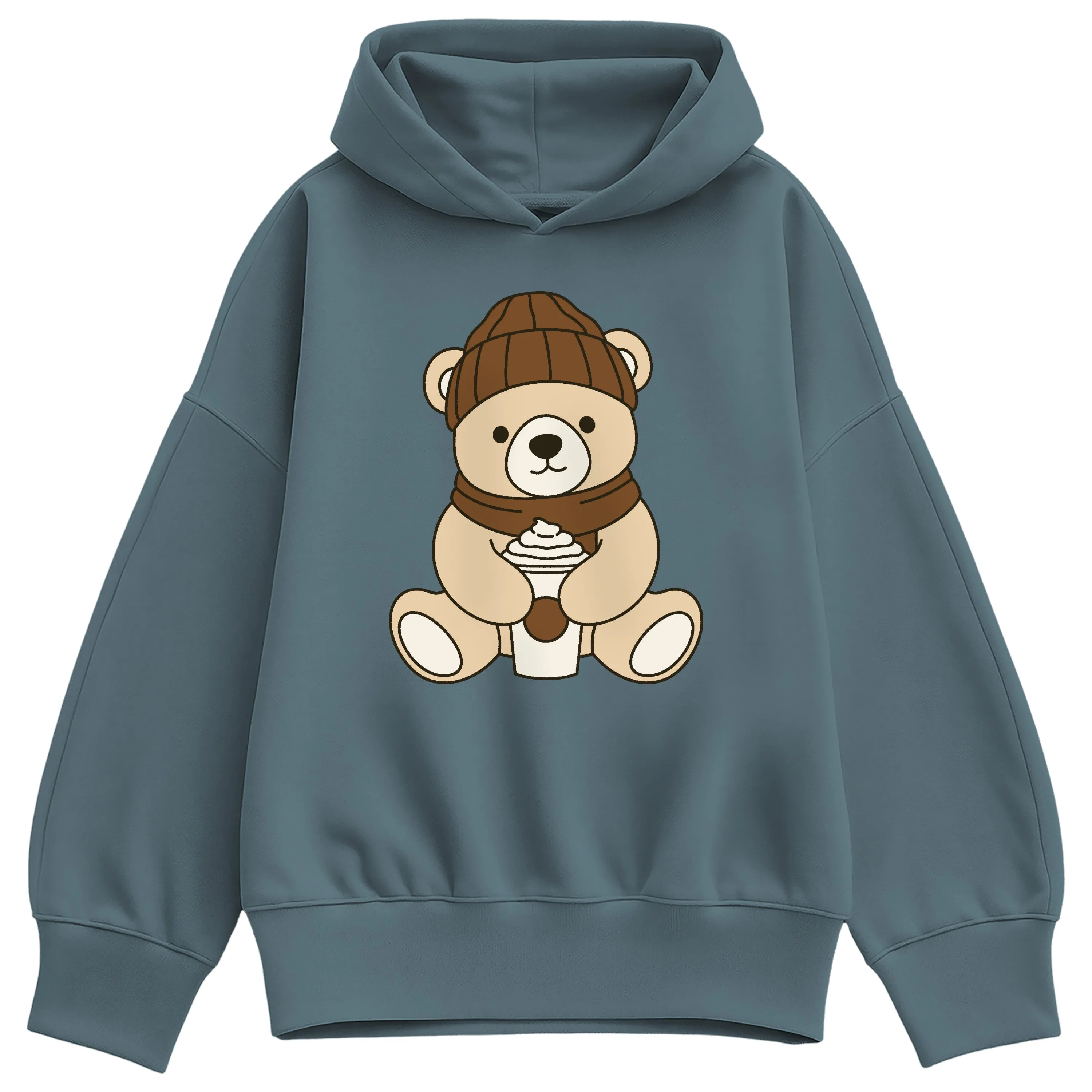 Instant Message - Coffee Bear - Ladies Oversized Fleece Hoodie Sweatshirt sold by Zulily product image thumbnail 3