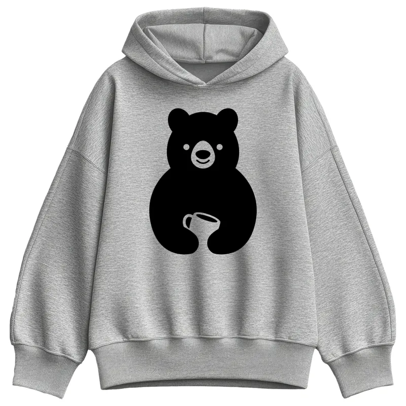 Instant Message - Coffee Bear - Ladies Oversized Fleece Hoodie Sweatshirt sold by Zulily