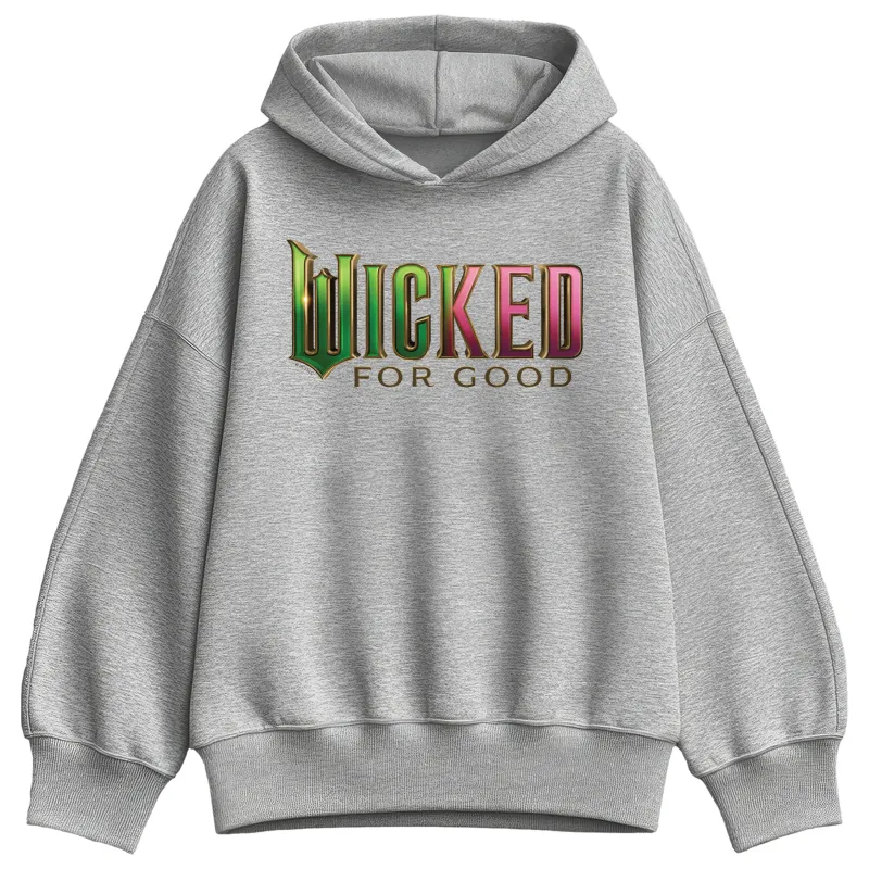 Wicked - Green To Pink Logo - Ladies Oversized Fleece Hoodie Sweatshirt sold by Zulily