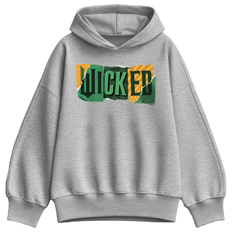 Wicked - Wicked Tear Logo - Ladies Oversized Fleece Hoodie Sweatshirt sold by Zulily