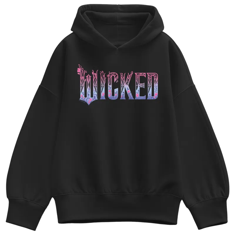 Wicked - Pink Blue Logo - Ladies Oversized Fleece Hoodie Sweatshirt sold by Zulily