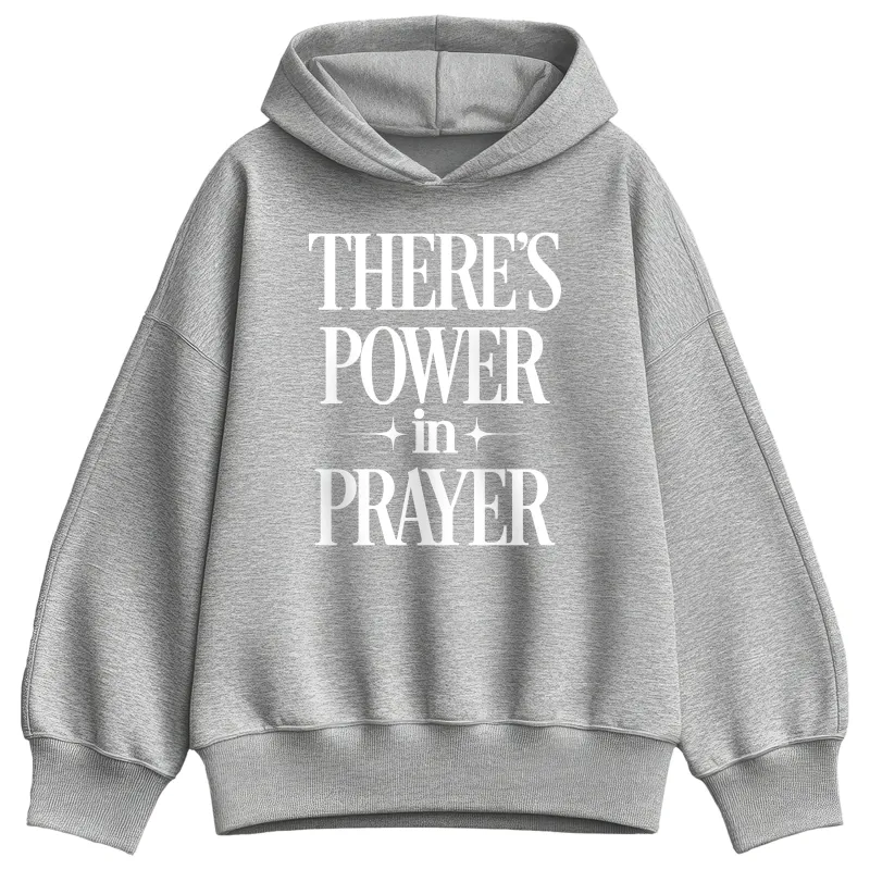 Instant Message - There's Power In Prayer - Ladies Fleece Oversized Hoodie Sweatshirt sold by Zulily