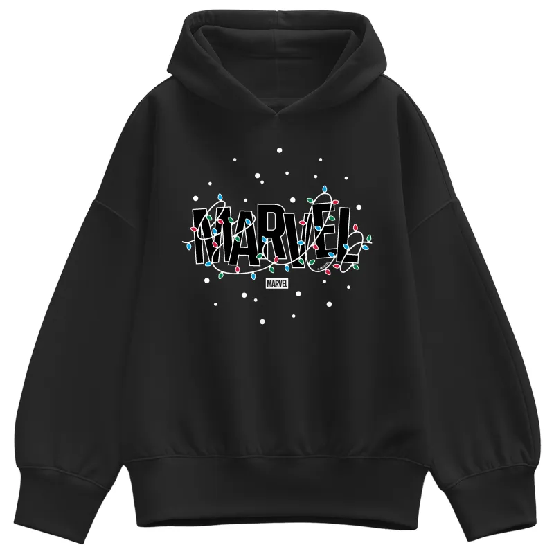 Marvel - Marvel Holiday Lights  - Ladies Oversized Fleece Hoodie Sweatshirt made by Marvel