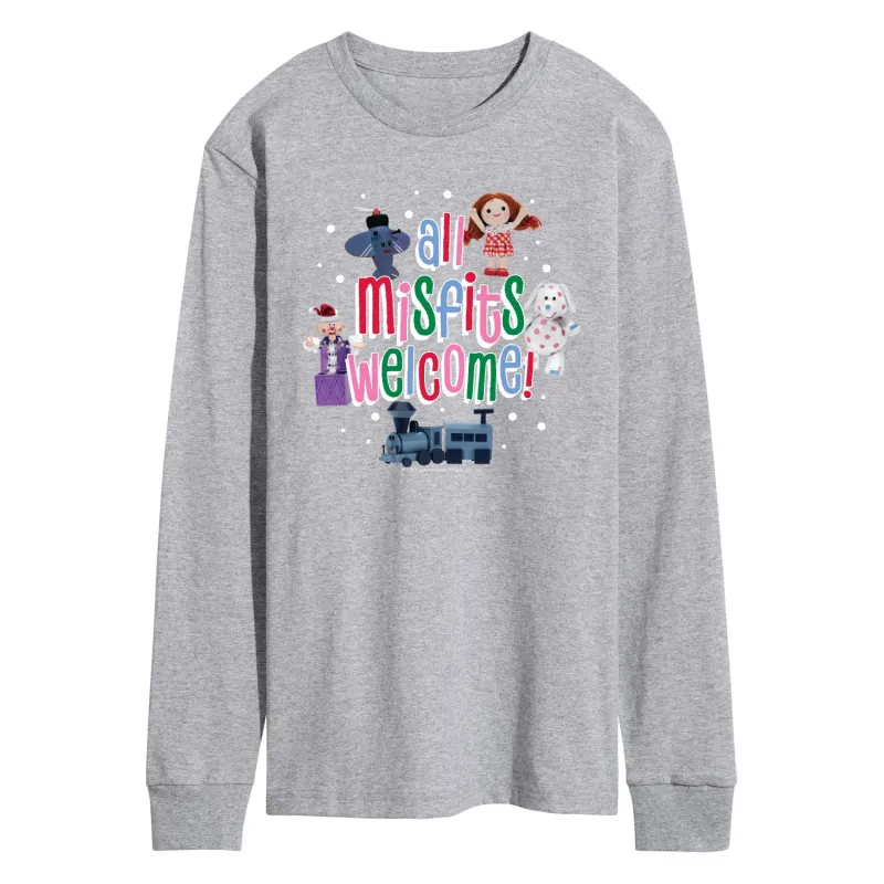 Rudolph - All Misfits Welcome - Men's Long Sleeve Graphic T-Shirt made by Zulily