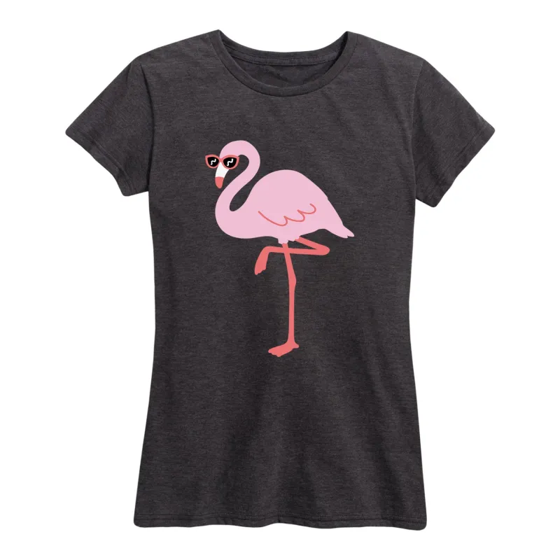 Instant Message - Flamingo Sunglasses - Women's Short Sleeve Graphic T-shirt sold by Zulily