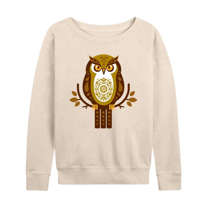 Instant Message - Scandinavian Owl - Women's French Terry Long Sleeve Pullover sold by Zulily