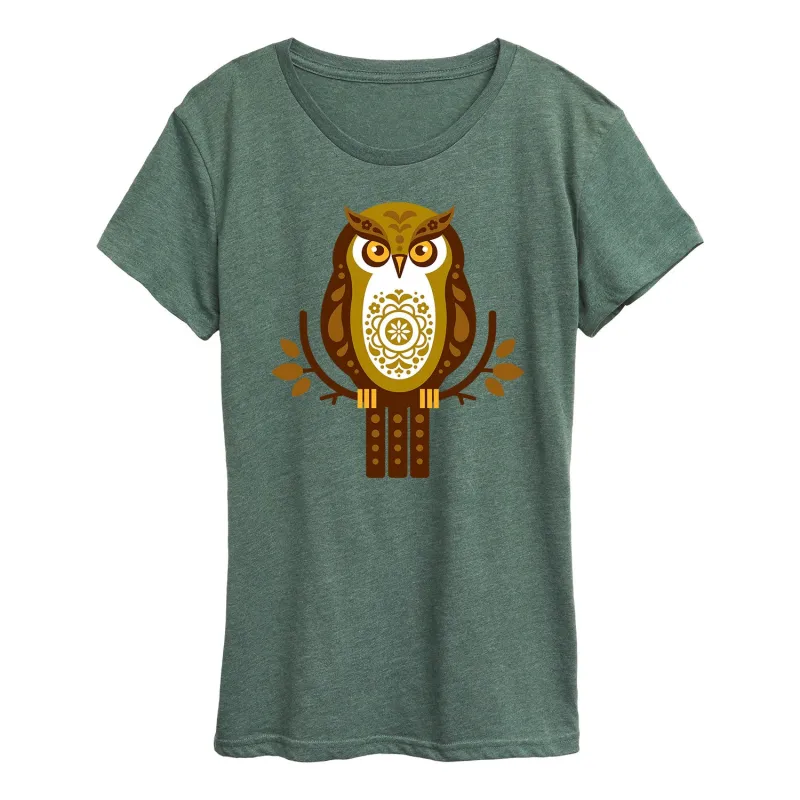 Instant Message - Scandinavian Owl - Women's Short Sleeve Graphic T-shirt made by Zulily