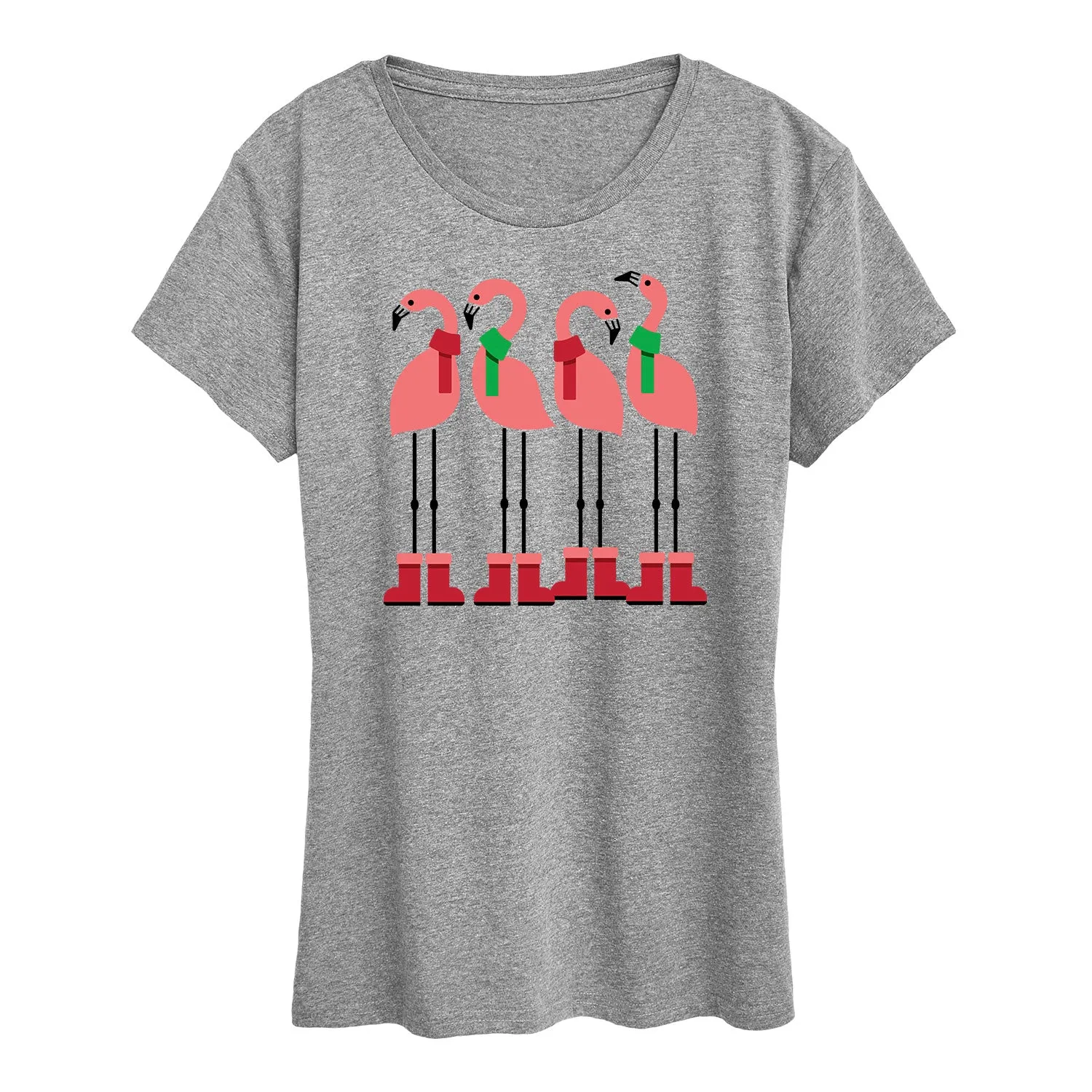 Instant Message - Winter Flamingos - Women's Short Sleeve Graphic T-shirt sold by Zulily
