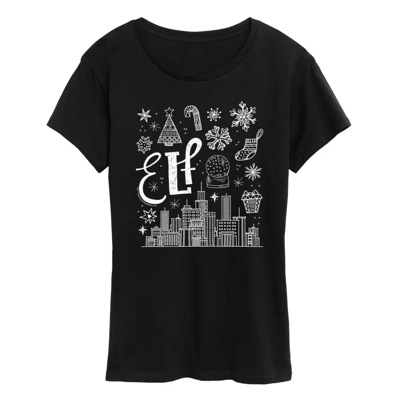 Elf - Doodle Logo - Women's Short Sleeve Graphic T-Shirt sold by Zulily