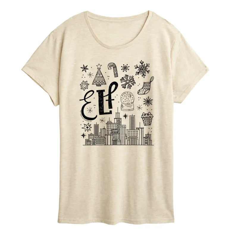 Elf - Doodle Logo - Women's Short Sleeve Graphic T-Shirt sold by Zulily