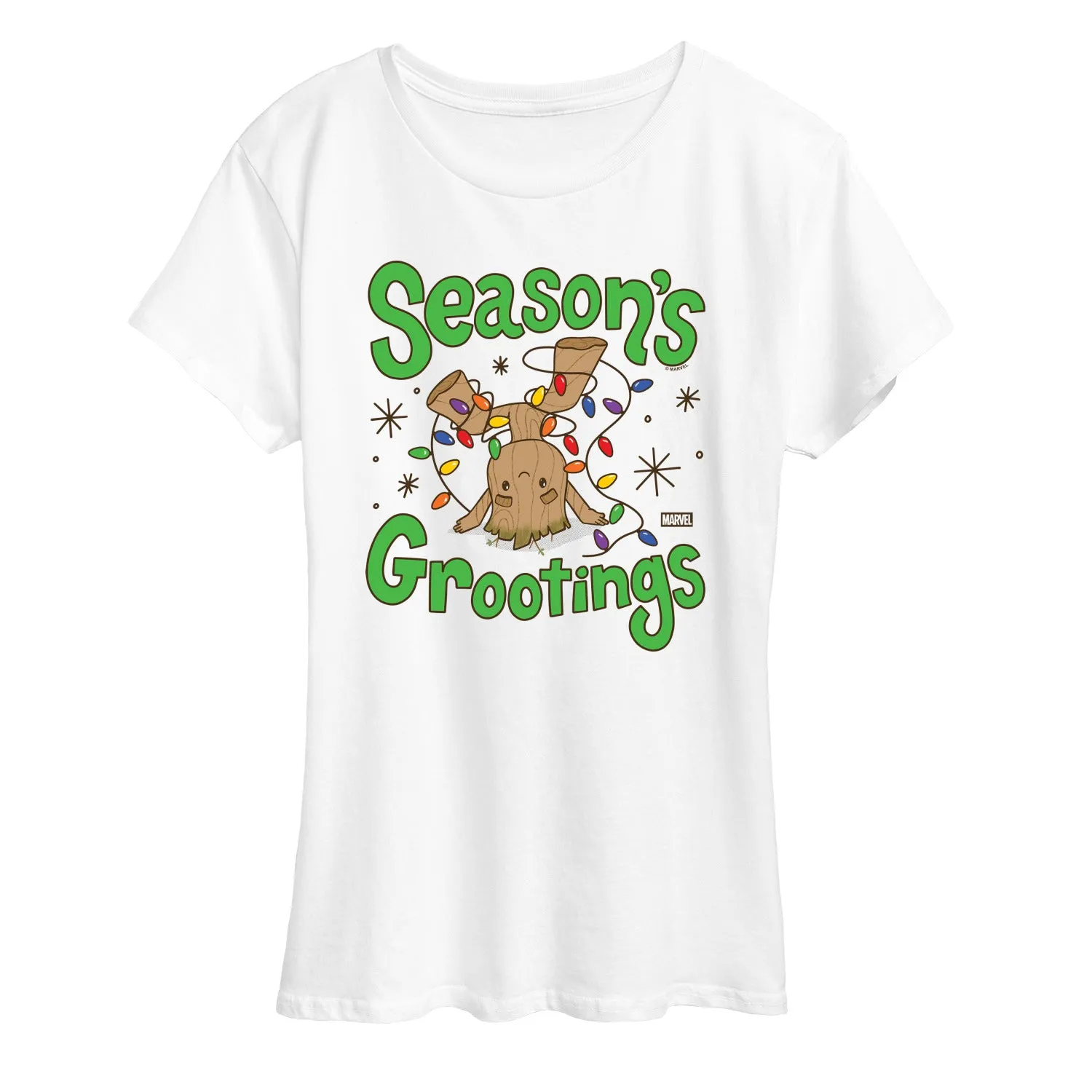 Marvel - Seasons Grootings - Women's Short Sleeve Graphic T-Shirt sold by Zulily