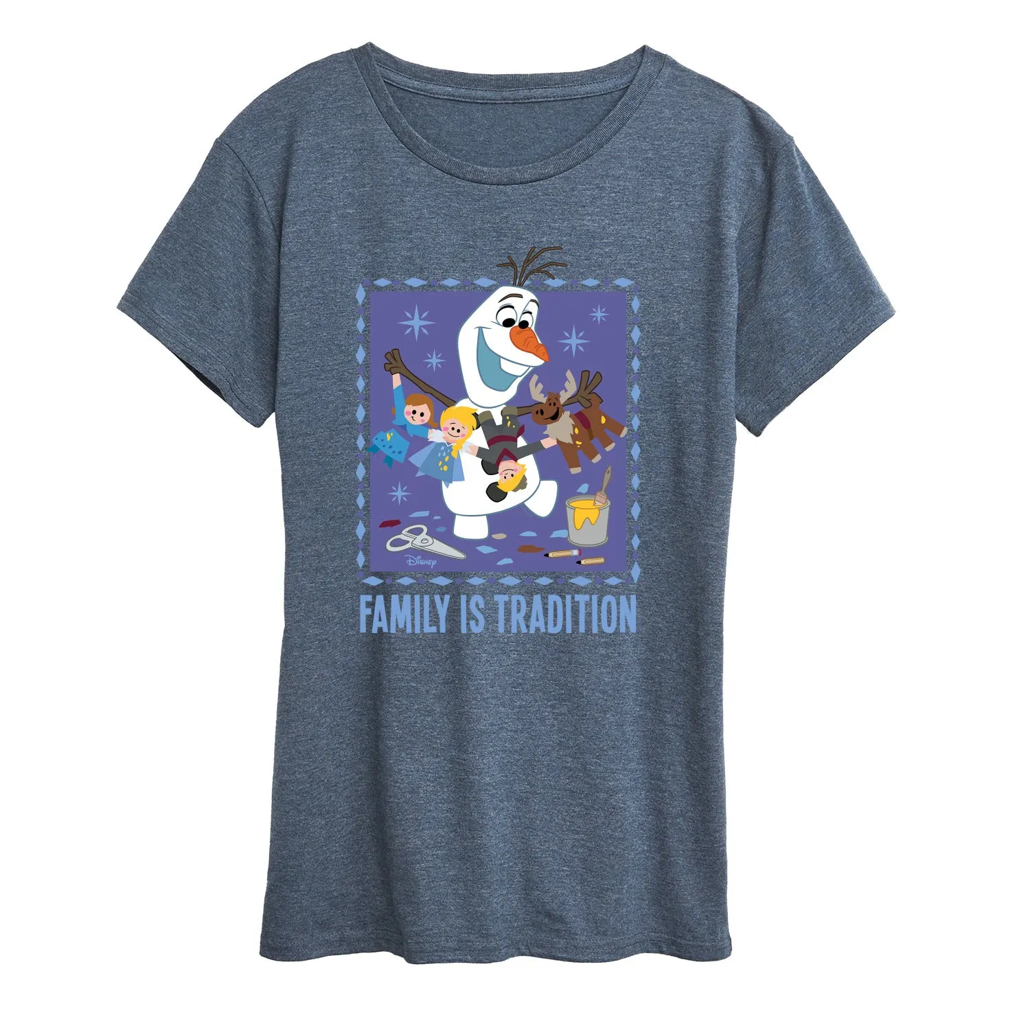 Frozen 2 - Olaf Family Is Tradition - Women's Short Sleeve Graphic T-Shirt sold by Zulily product image thumbnail 3