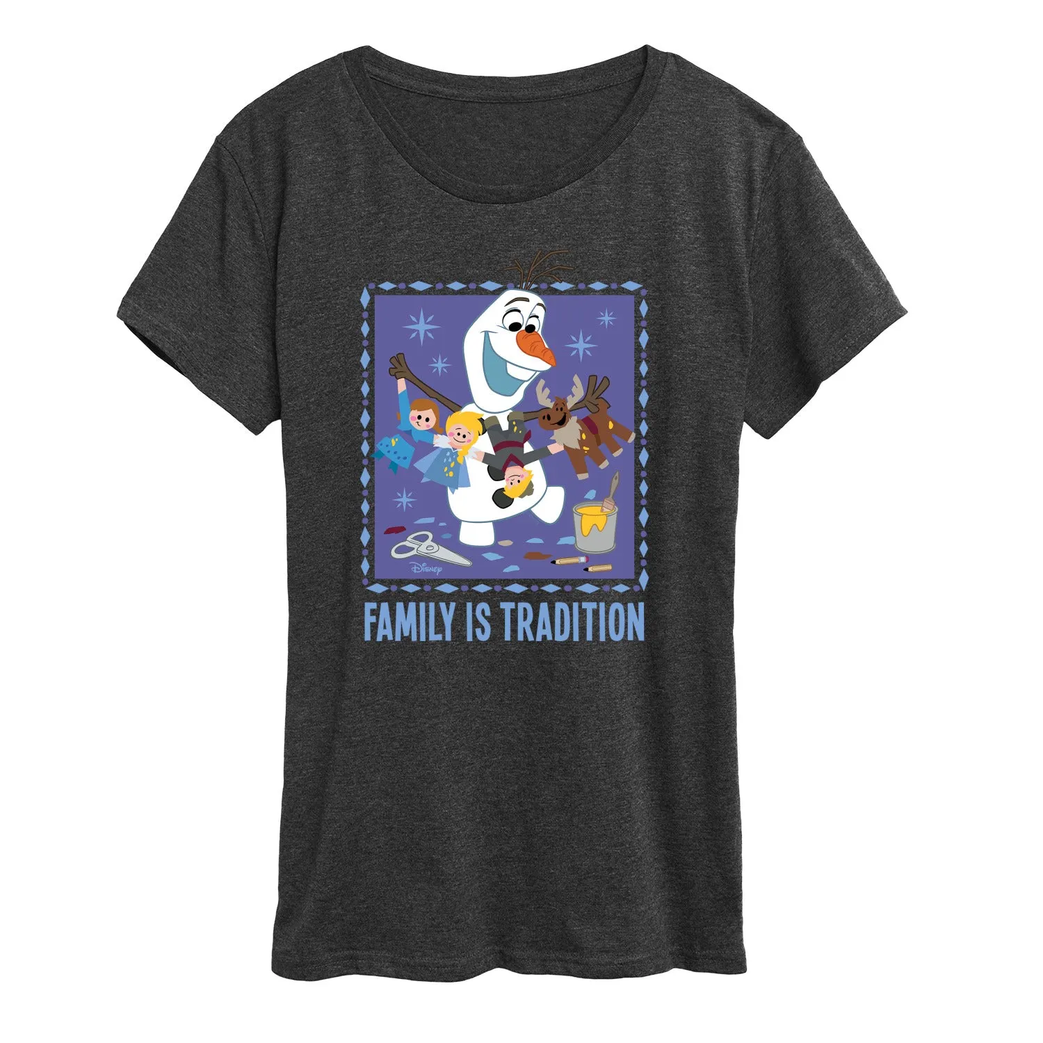 Frozen 2 - Olaf Family Is Tradition - Women's Short Sleeve Graphic T-Shirt sold by Zulily product image thumbnail 4